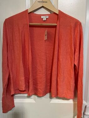 J. Jill Coral Open-Front Lightweight Cardigan